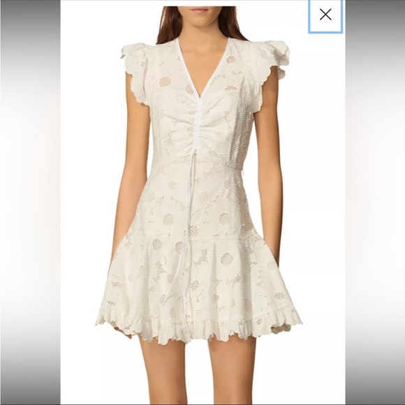 Sandro Embroidered Mesh Detail Dress - Picture 3 of 5